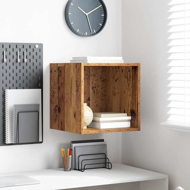 Wandkast Oud hout 37 x 37 x 37 cm Bewerkt hout 1