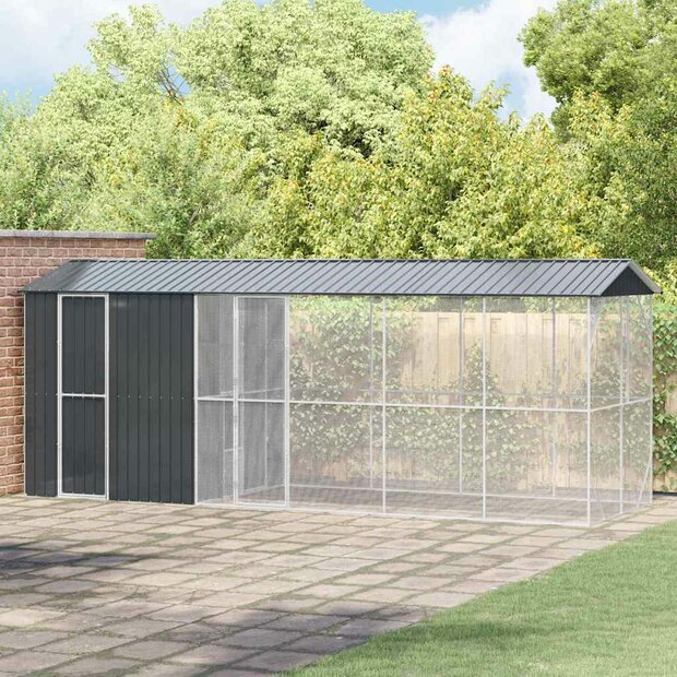 Vogelkooi Antraciet 645 x 208 x 247 cm Gegalvaniseerd staal 1