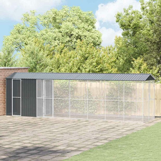 Vogelkooi Antraciet 860 x 208 x 247 cm Gegalvaniseerd staal 1