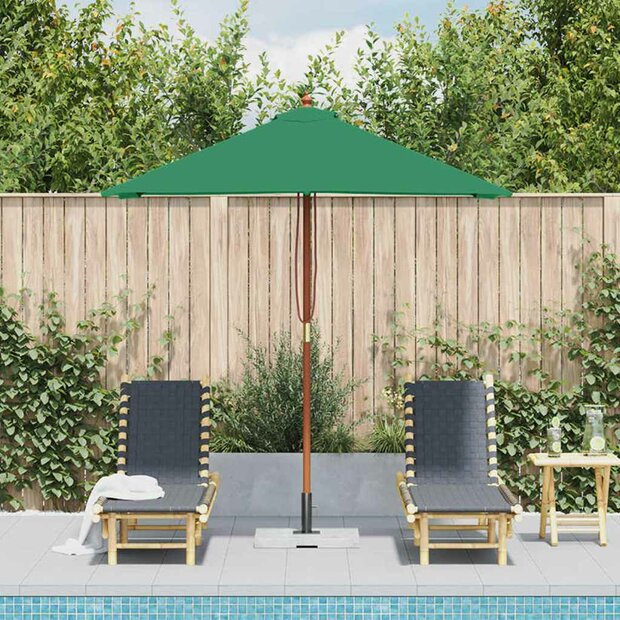 Parasol met houten paal 150x200 cm groen 1
