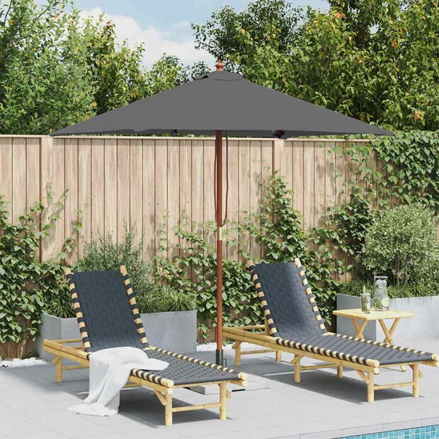 Parasol met houten paal 150x200 cm antraciet 1