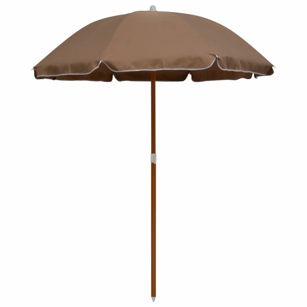 Parasol met stalen paal 180 cm taupe 1