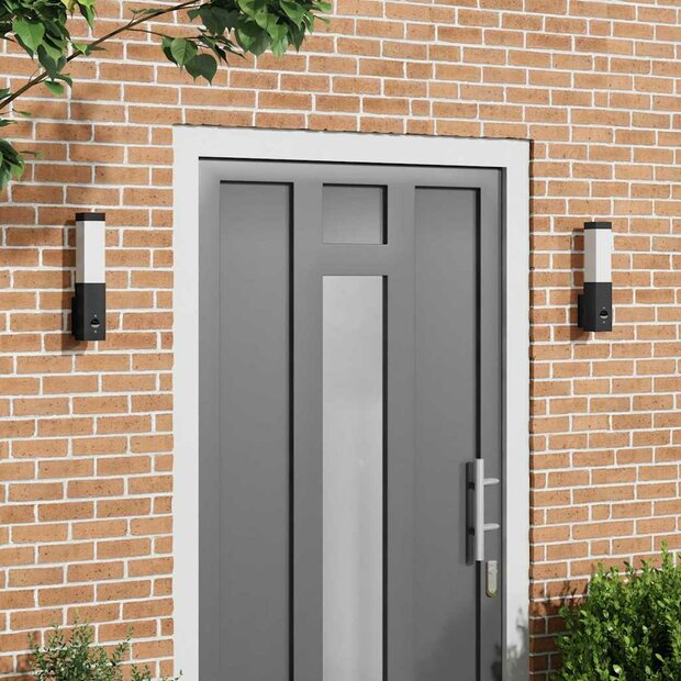 Buitenwandlampen 2 pcs Zwart 10.5 x 6 x 35 cm Roestvrij staal 1