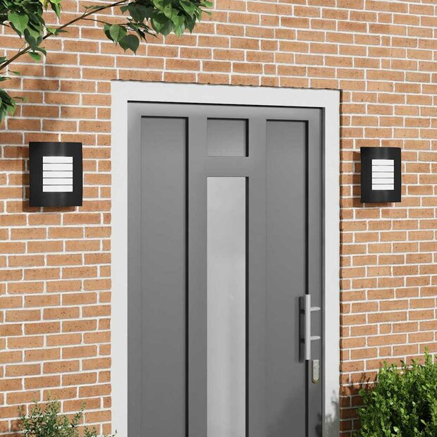 Buitenwandlampen 2 pcs Zwart 23.5 x 10.5 x 26 cm 1