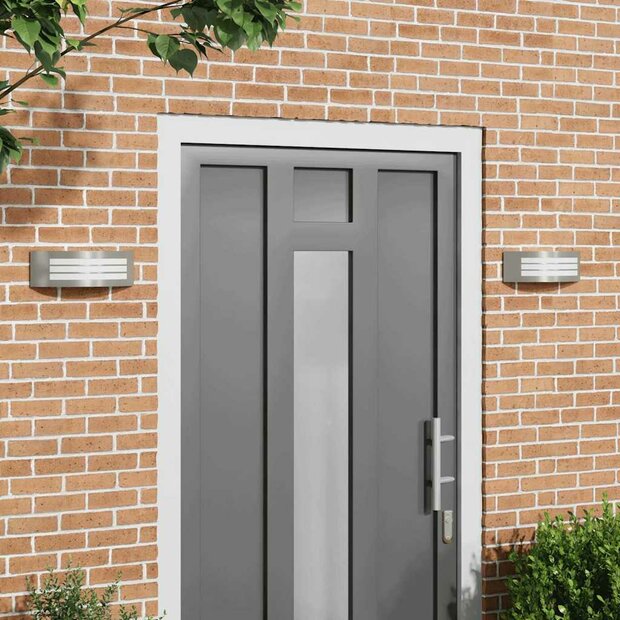 Buitenwandlampen 2 pcs Zilver 32 x 10 x 10 cm Roestvrij staal 1