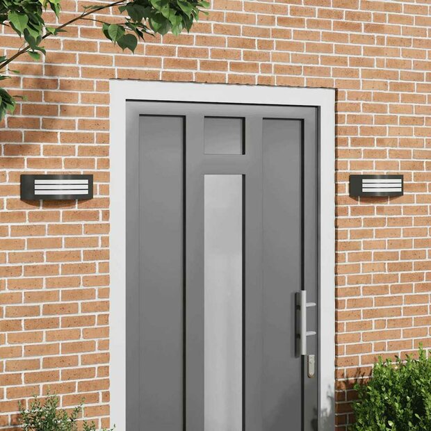 Buitenwandlampen 2 pcs Zwart 32 x 10 x 10 cm Roestvrij staal 1