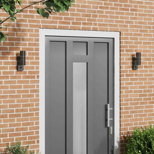 Buitenwandlampen 2 pcs Zwart 7 x 10 x 22 cm Roestvrij staal 1