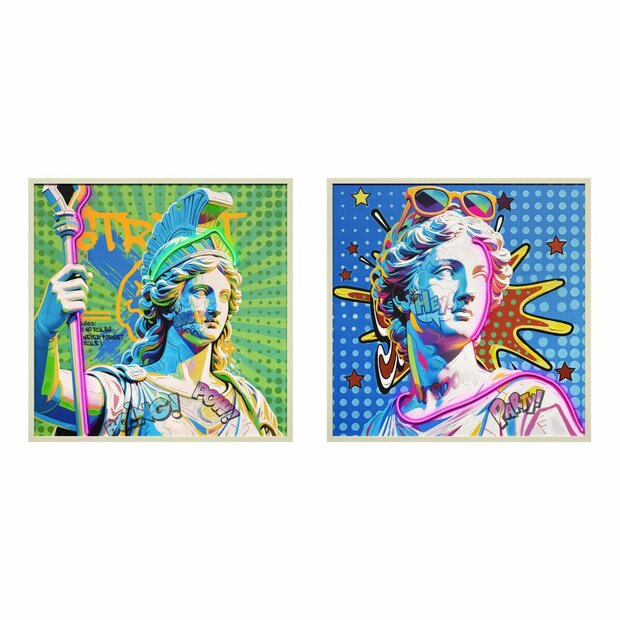 Schilderij Home ESPRIT Blauw Groen Modern 83 x 3 x 83 cm (2 Stuks) 1