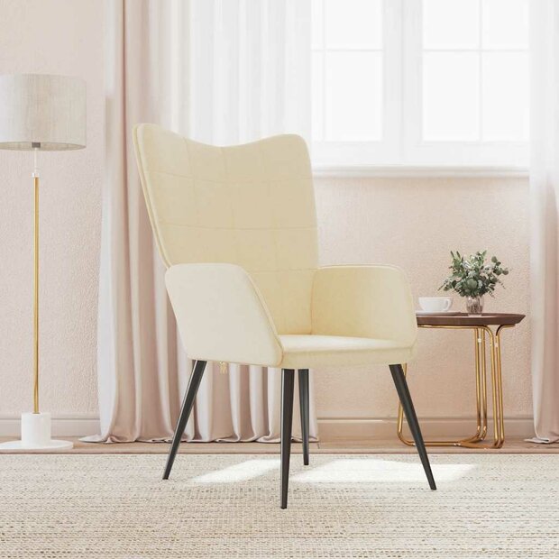 Relaxstoel stof cr&egrave;mekleurig 1