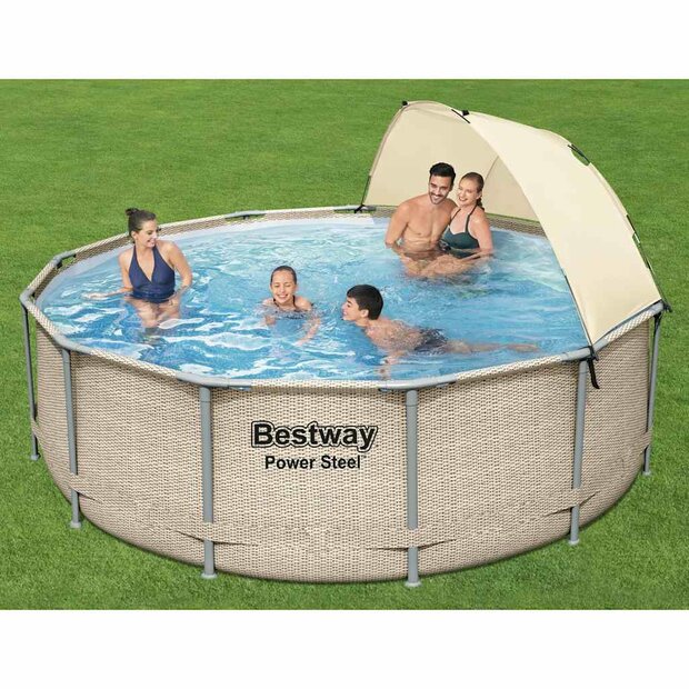Bestway Zwembadset Power Steel met luifel 396x107 cm 1