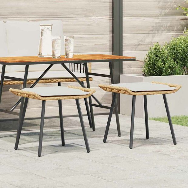 Tuinstoel met kussen 2 pcs Bruin 50 x 40 x 45cm Polyester 1