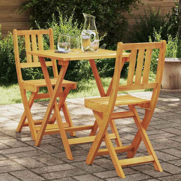 Bistroset 3 pcs Bruin Massief acaciahout 1
