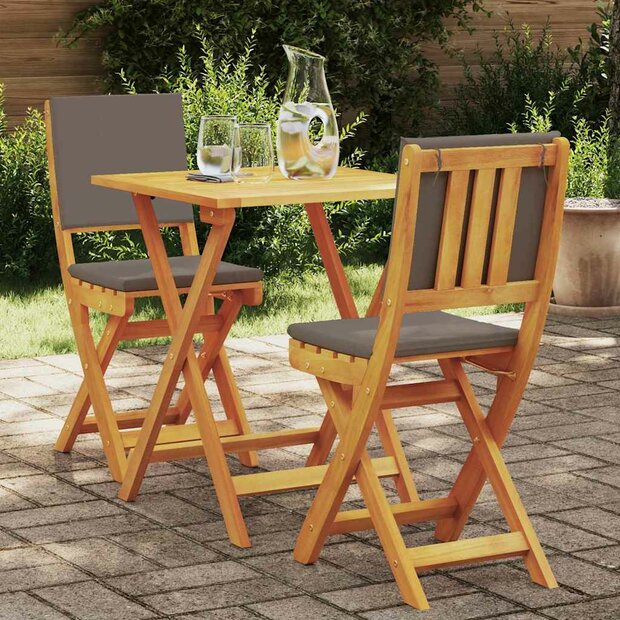 Bistroset 3 pcs Bruin Massief acaciahout 1