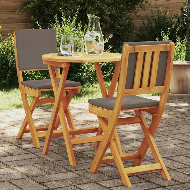 Bistroset 3 pcs Bruin Massief acaciahout 1