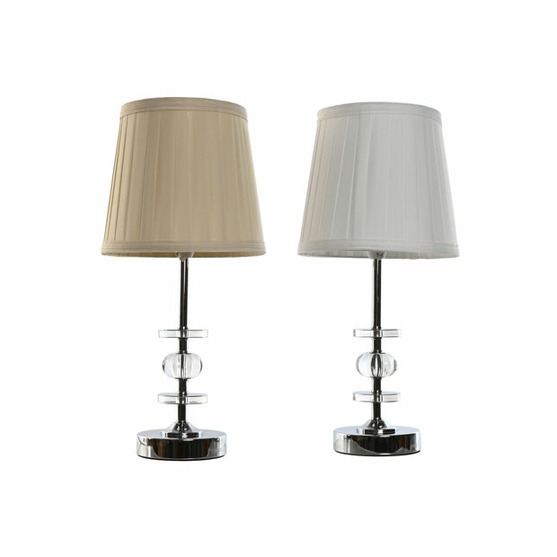 Bureaulamp Home ESPRIT Wit Beige Metaal 25 W 220 V 20 x 20 x 43 cm (2 Stuks) 1