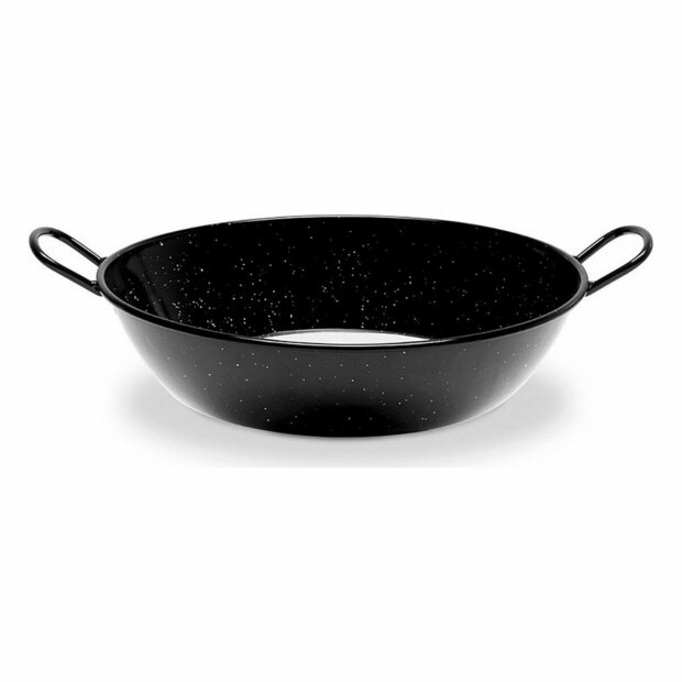 Diepe Pan met Handvat Vaello Zwart Ge&euml;mailleerd Staal (&Oslash; 28 cm) 1