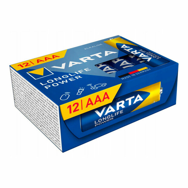 Batterijen Varta longlife power cube aaa - lr03 1,5 V AAA LR03 (12 Stuks) (12 Onderdelen) 1