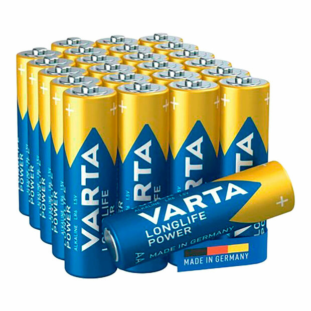Batterijen Varta alkalina longlife power aa - lr06 1,5 V AA LR06 (24 Onderdelen) (24 Stuks) 1
