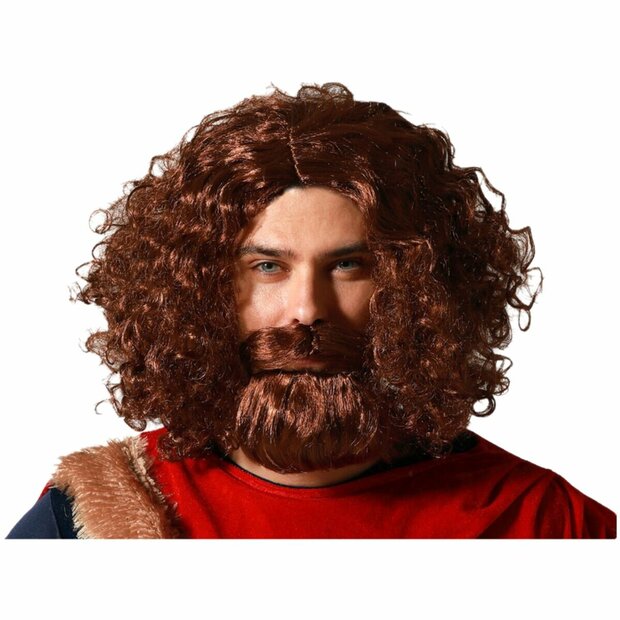 Pruik Bruin Krullen 1