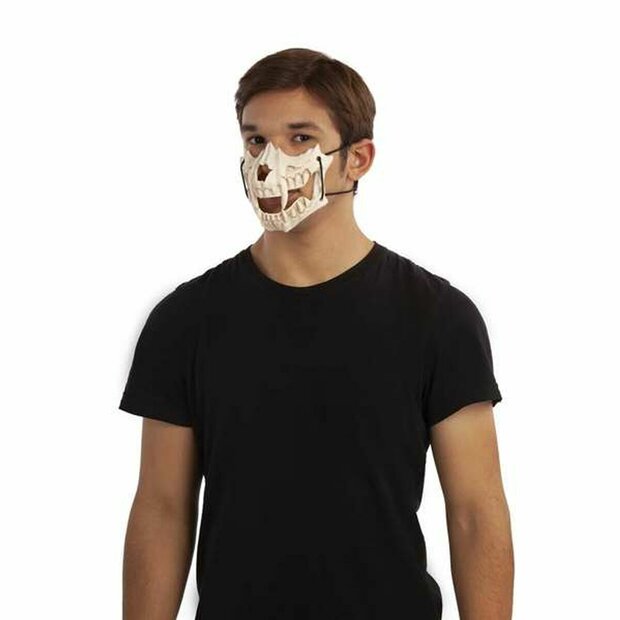 Halfmasker My Other Me Roofdieren Bot &Eacute;&eacute;n maat Wit 1