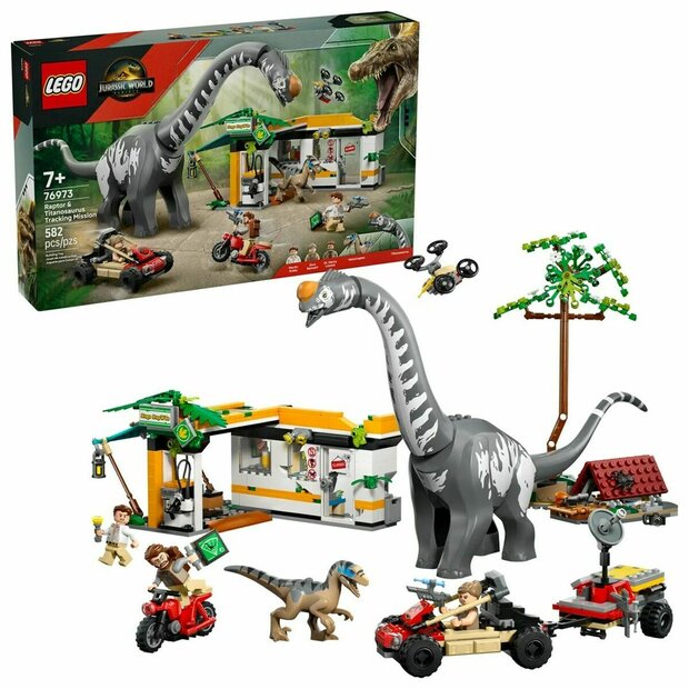 Bouwspel Lego JURASSIC WORLD 76973 Raptor &amp; Titanosaurus Tracking Mission 1