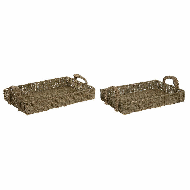 Snackdienblad Home ESPRIT Natuurlijk Tropisch (2 Stuks) 1