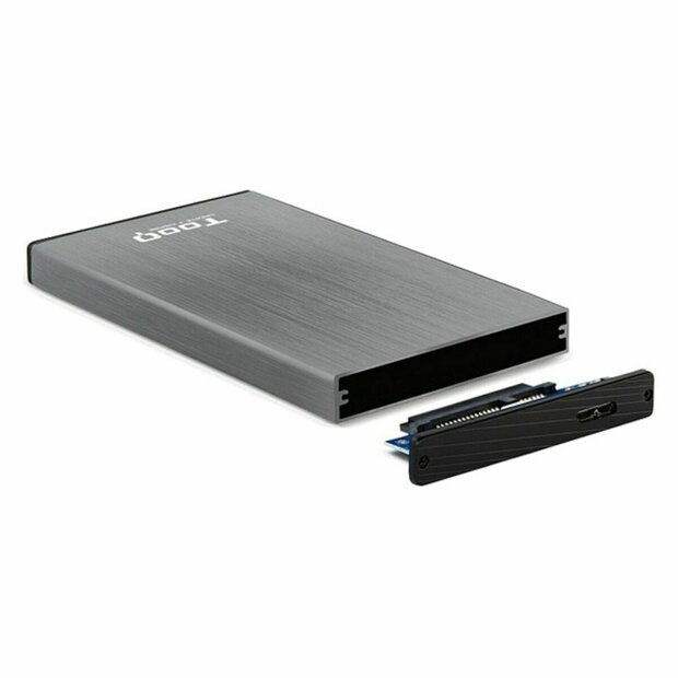 Externe BehuizingTooQ TQE-2527G 2,5&quot; SATA USB 3.0 Grijs Zwart/Gris 2,5&quot; 1