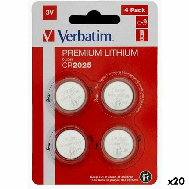Lithium Knoopcelbatterijen Verbatim 3 V CR2025 4 Onderdelen (20 Stuks) 1