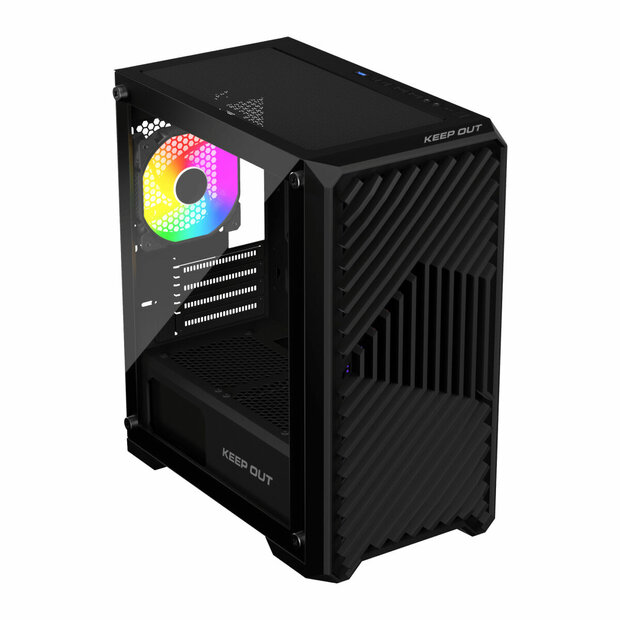 ATX Semi-toren BehuizingKEEP OUT XC-220 ARGB 4FANS Zwart 1