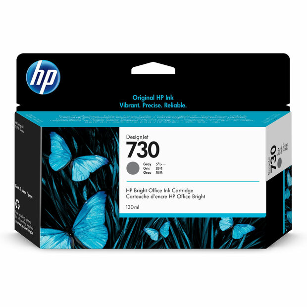 Originele inktcartridge HP 730 (P2V66A) Zwart Grijs 1