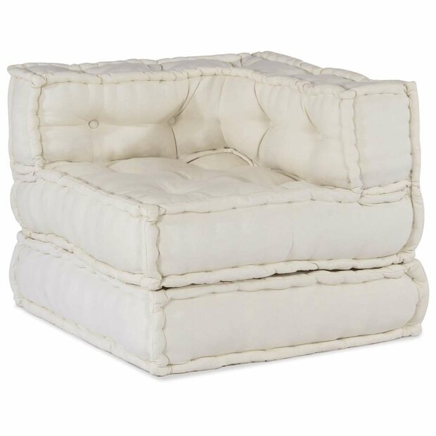 Modulaire poef 70x70x54 stof cr&egrave;me 1