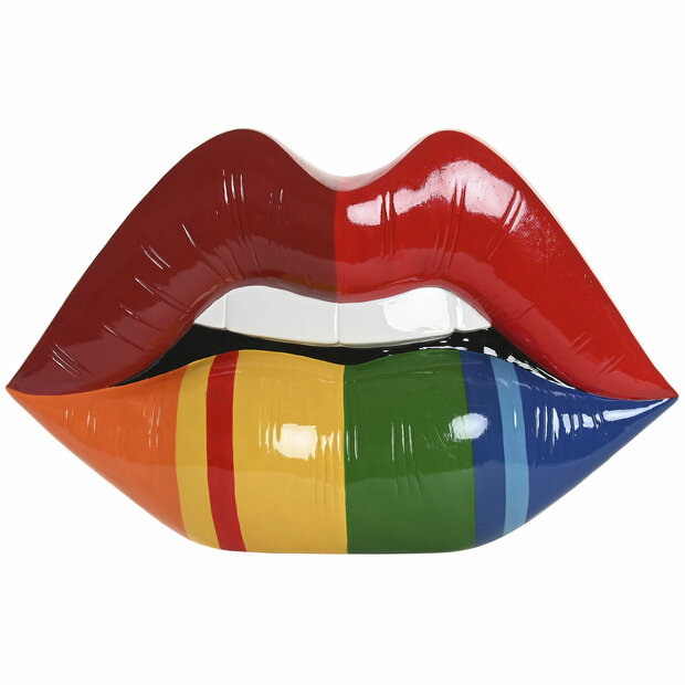 Wanddecoratie Home ESPRIT Multicolour Lippen Stads 49,5 X 6,5 X 31,5 CM 1