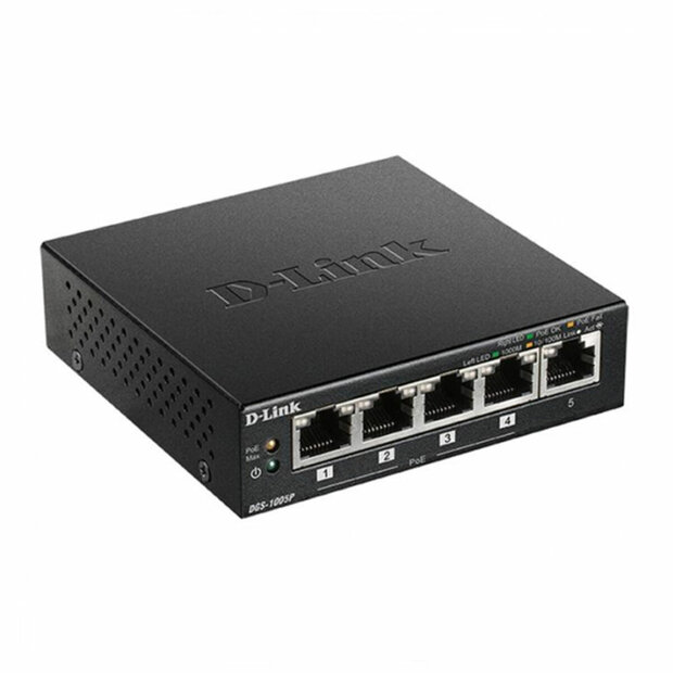 Switch D-Link DGS-1005P/E LAN PoE Zwart 1