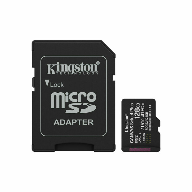 Micro SD kaart met adapter Kingston SDCS3/128GB 1