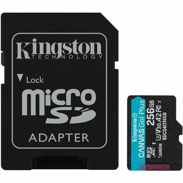 Micro SD kaart met adapter Kingston CANVAS Go! Plus 256 GB 1