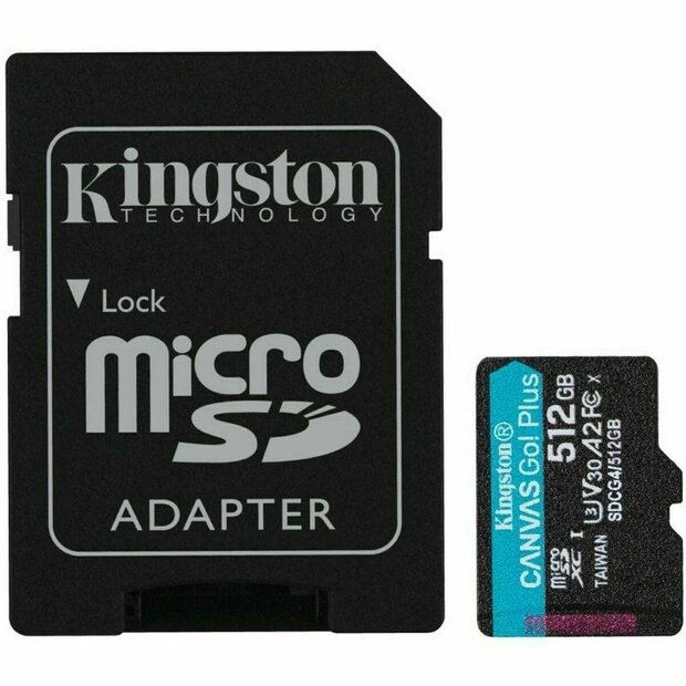 Micro SD kaart met adapter Kingston CANVAS Go! Plus 512GB microSD XC 512 GB 1