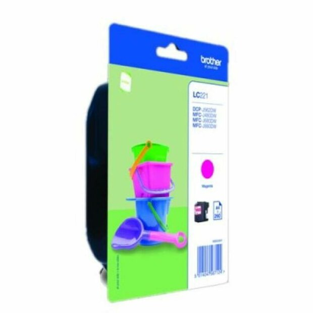 Compatibele inktcartridge Brother LC221M Magenta Blauw 1