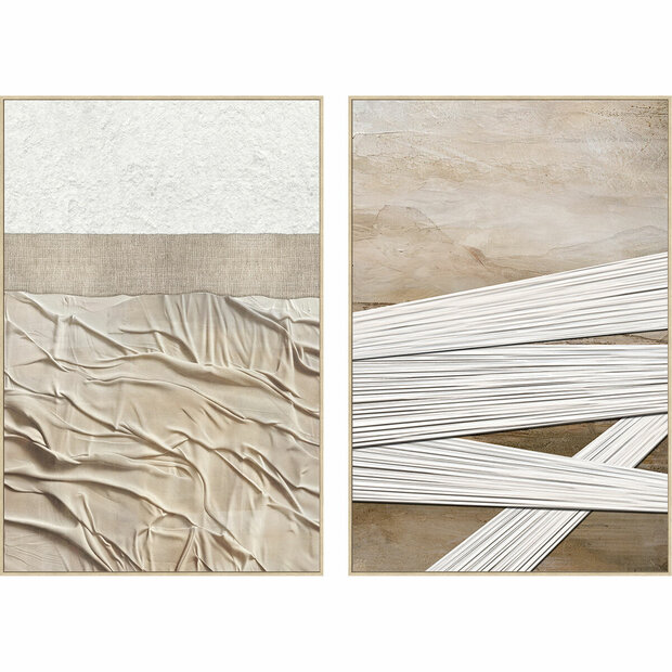 Schilderij Home ESPRIT Wit Beige Modern Stads (2 Stuks) 1