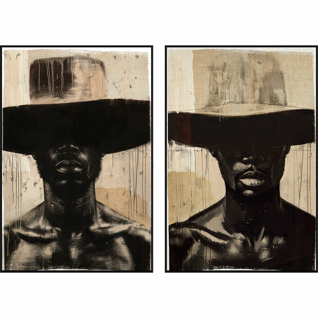 Schilderij Home ESPRIT Bruin Zwart Koloniaal (2 Stuks) 1