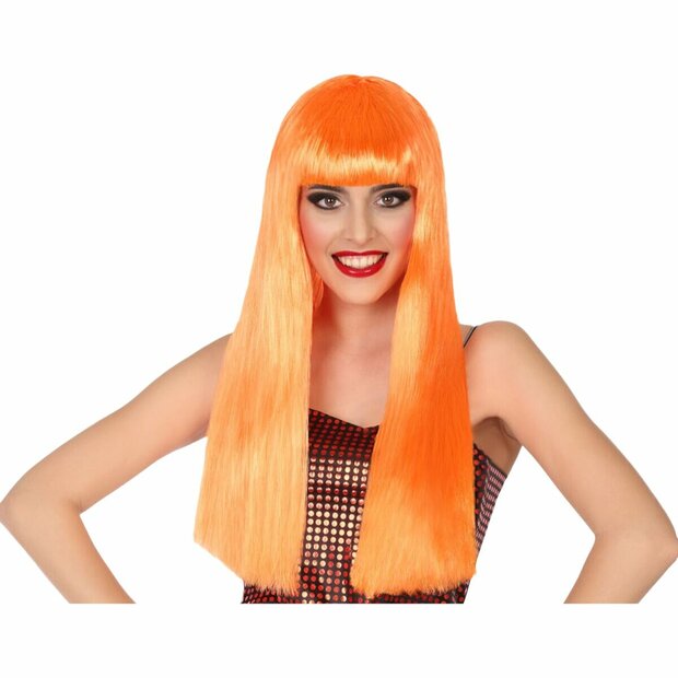 Pruik Oranje 60 cm 1