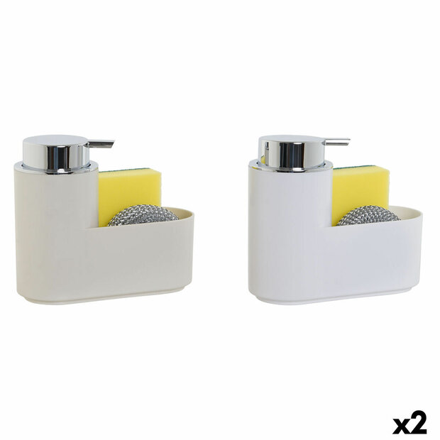 Zeepdispenser Home ESPRIT Wit Beige polyestyreen ABS 17 x 7,5 x 15 cm (2 Stuks) 1