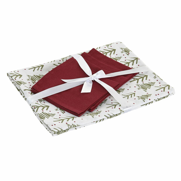 Vlekbestendig tafelkleed van hars Home ESPRIT Wit Groen Beige (5 Onderdelen) 1