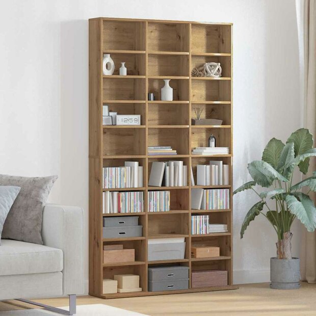 Cd-kast met plank artisanaal eikenkleurig 101 x 23 x 177.5 cm 1