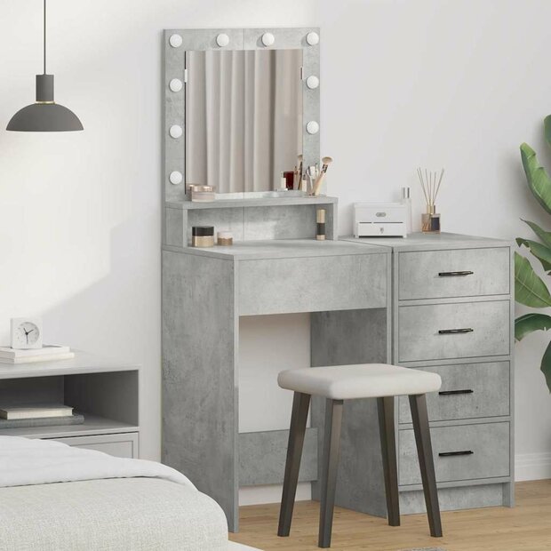 Kaptafel met plank Betongrijs 50 x 41 x 135 cm Bewerkt hout 1