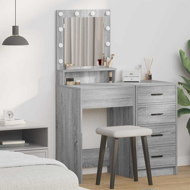 Kaptafel met plank Grijs Sonoma 50 x 41 x 135 cm Bewerkt hout 1