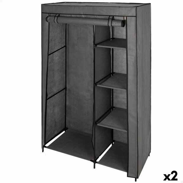Kledingkast Max Home Donker grijs 105 X 160 X 44 CM 2 Stuks 1