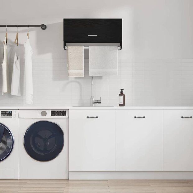 Kledingkast met lade Zwart Eiken 70 x 32,5 x 35 cm Bewerkt hout 1