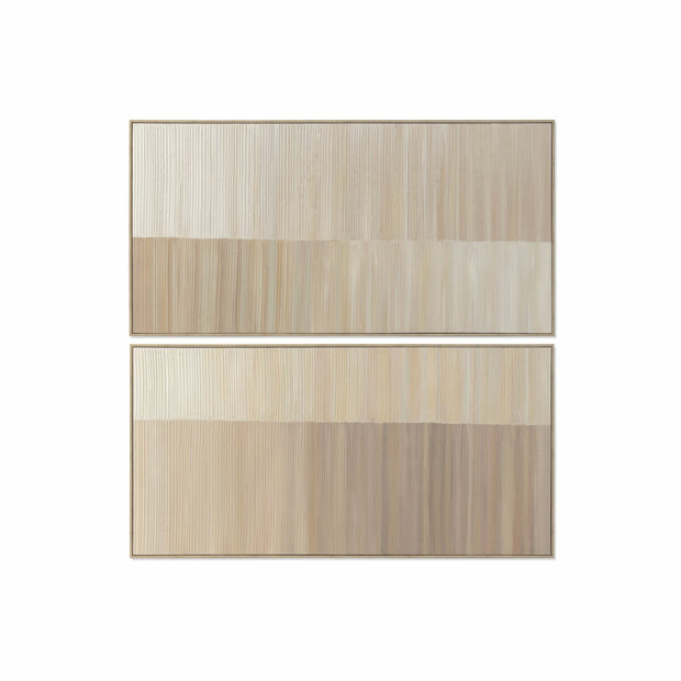 Schilderij Home ESPRIT Wit Beige Modern Stads 142,5 X 4,5 X 72,5 CM (2 Stuks) 1