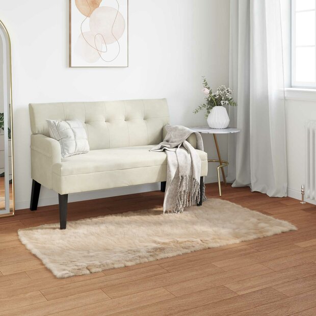 Nep Schapenvacht Tapijt Tafalla Beige 80 x 150 cm Polyester 1