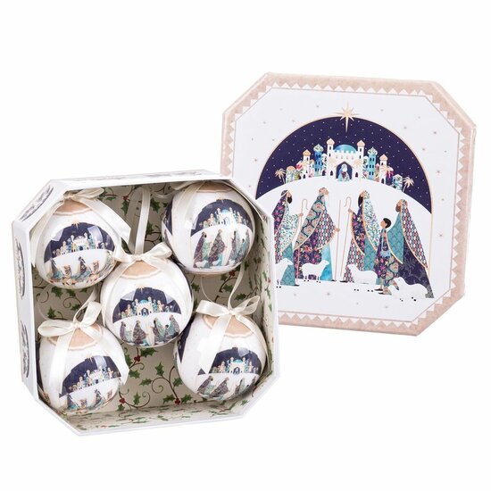 Kerstballen Multicolour Polyfoam 3 Wijzen 7,5 x 7,5 x 7,5 cm (5 Stuks) 1